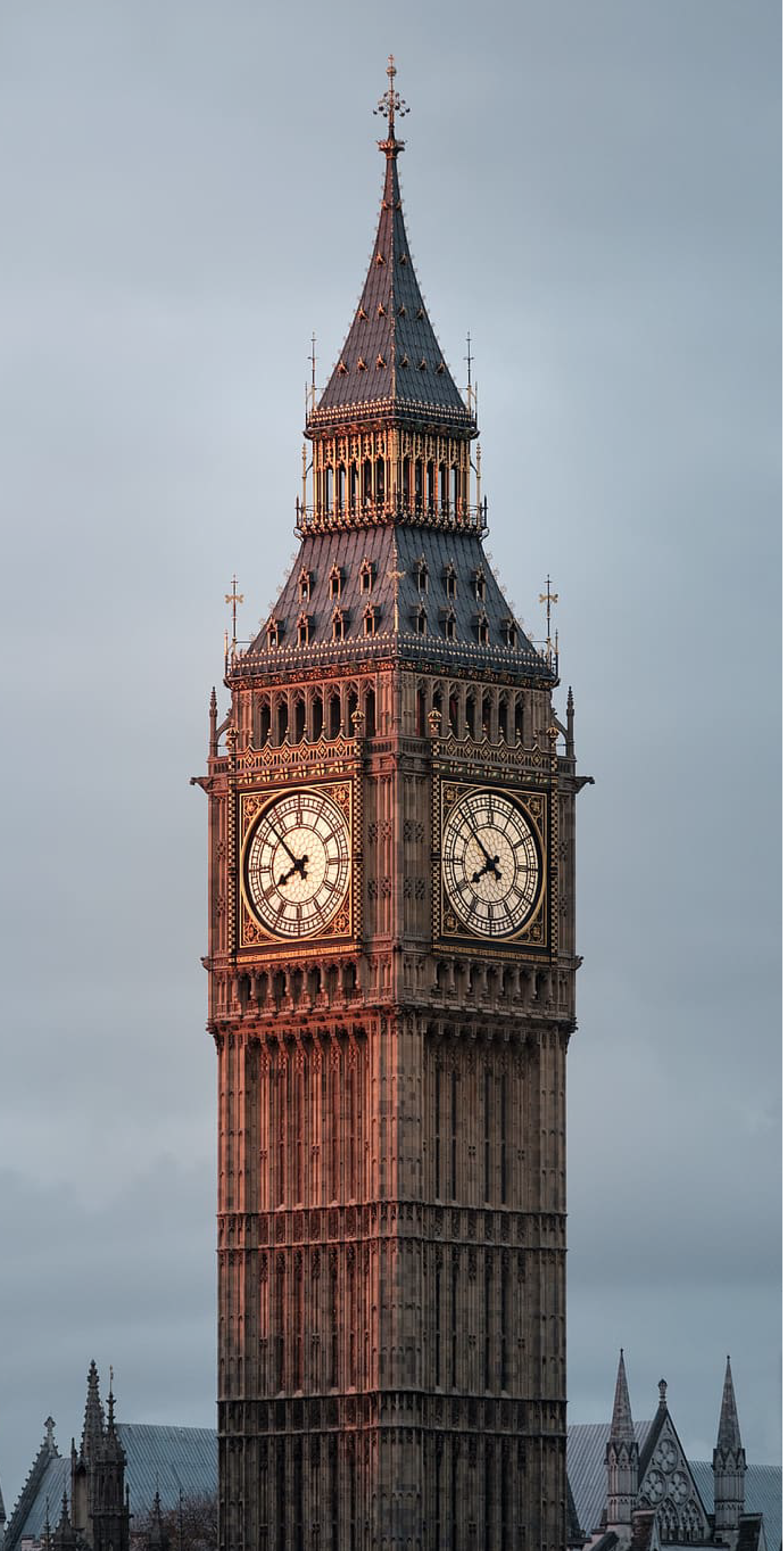 Big Ben clock tower at dusk, London